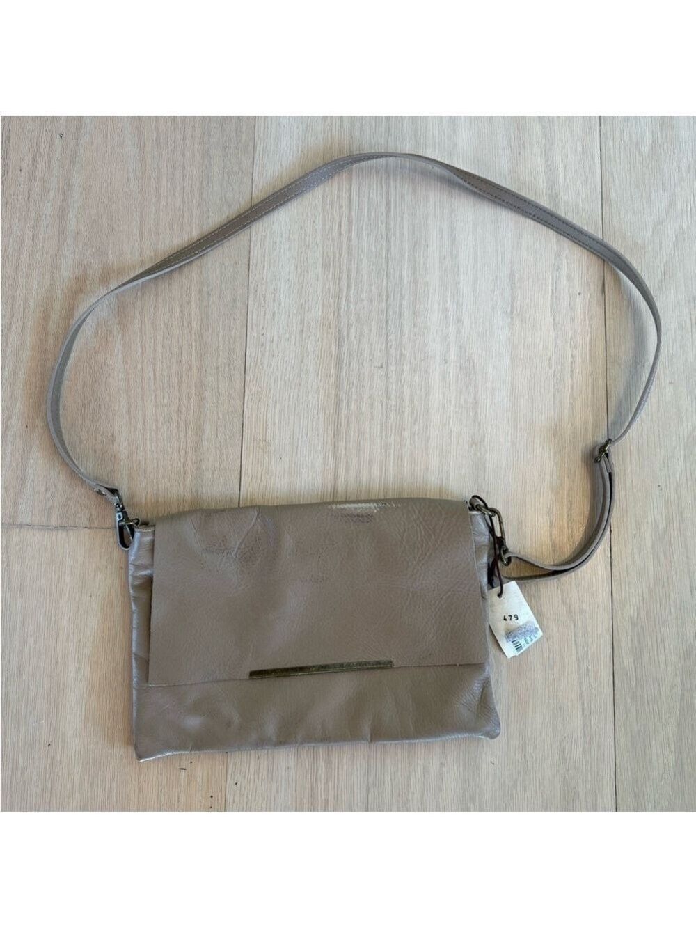 Taupe Genuine Leather Handbag Purse NWT